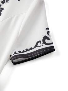 Franclia Đầm maxi ngắn tay cổ chữ V in họa tiết dành cho nữ, phong cách Bohemian, thích hợp cho mùa xuân/hè. - Nhiều màu - Xem 7