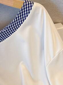 SHEIN Franclia Women's Fashionable Asymmetric Off-Shoulder Long-Sleeve Early Autumn Sweatshirt, Two-Piece Style Sweatshirt, Spring Outfit Women, Spring, Spring Break Outfits, Going Out Top Women Long Sleeve Tops Cute Casual Tops Preppy Tops Cute Tops For Women - White - View 6