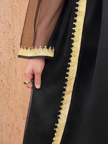 Sparklyn رمضان
عباياتabaya
جلابياتjalabiya
جلابيه 
الملابس التقليدية العربية,Tween Girls Elegant Party Mesh Jacket & Dress Set, Kids Dresses For Girls Black, Modest Dress For Girls, Kids Black Abaya, Kids Arabic Dress - Black - View 9