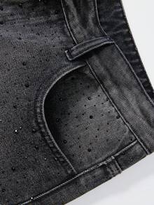 ROMWE MEN Street Life Spring/Summer Casual Men'S Fashion Frayed Hem Belt Loop Casual Denim Shorts - Grey - View 3