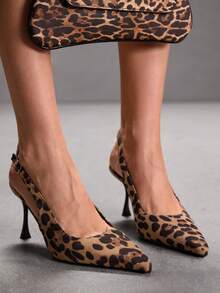CUCCOO SZL 豹纹尖头时尚优雅通勤高跟鞋 - 彩色 - 查看 6