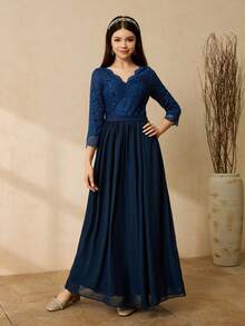 少女派对服装 - 藏蓝色 - 查看 4