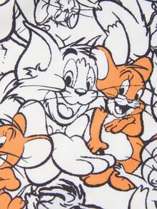 TOM & JERRY X SHEIN Men's Comfortable Soft Letter Tape Cartoon Pattern Boxer Briefs