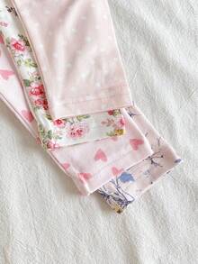 SHEIN Vintaside Kids Bộ 4 quần legging cho bé gái, kiểu dáng thường ngày, kẻ sọc, màu hồng trơn và màu mơ, thoải mái, mềm mại, thân thiện với da, giá cả phải chăng, phù hợp cho bé chơi trong nhà hoặc ngoài trời vào mùa xuân/hè. - Nhiều màu - Xem 7