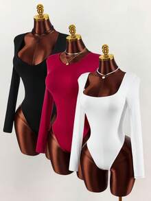 Amplova Women's Multi-Collar Versatile Inner Shirt, Sexy & Layering Piece For Autumn/Winter Bodysuits For Women Long Sleeve - Multicolor - View 23