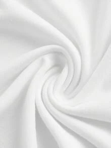 SHEIN EZwear 女士休闲简约黑色印花露肩宽松短袖T恤 - 彩色 - 查看 5