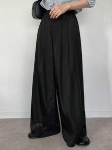 FRIFUL 女士网眼拼接喇叭长裤 - 黑色 - 查看 10