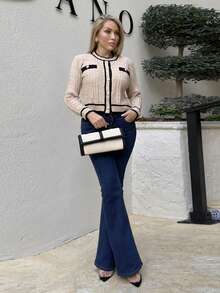 Cioccolato Women's Jeans Casual Sexy Tight Elastic Flared Pants Blue Thermal Lined Jeans Winter Jeans Thermal Denim Teddy Denim Teddy Thermal Fuzzy Fleece Teddy Flare Leggings Women Jeans Fleece Flare Leggings Thermal Winter Women Clothes Fall Women Outfits Pants Warm Clothes Cold Weather Clothes Thermal Thermal Lined Leggings Fleece Leggings Warm Leggings - Medium Wash - View 3