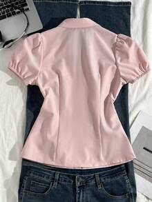 Elamini 马术骑手标志前扣夏季短袖衬衫