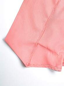 SHEIN Elladie kids 3件套女童春秋季派对套装，包括无袖背心、阔腿裤、长袖高领上衣，时尚休闲户外装，粉色无袖纽扣背心，舒适针织高领上衣，阔腿裤，时尚欧美风少女服装套装，粉色商务套装，春秋季女童裤装套装 - 粉色 - 查看 8