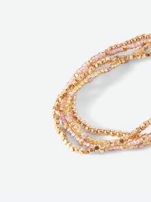 Opalesca 女士链式手链、服饰、复古风、婚礼/新娘配饰、仙女风/精灵风、珍珠、金属质感/纹理、秋冬、优雅、送给妈妈/女士/女孩/母亲、高级、复古、叠戴、情人节、礼物 - 金黃色 - 查看 4