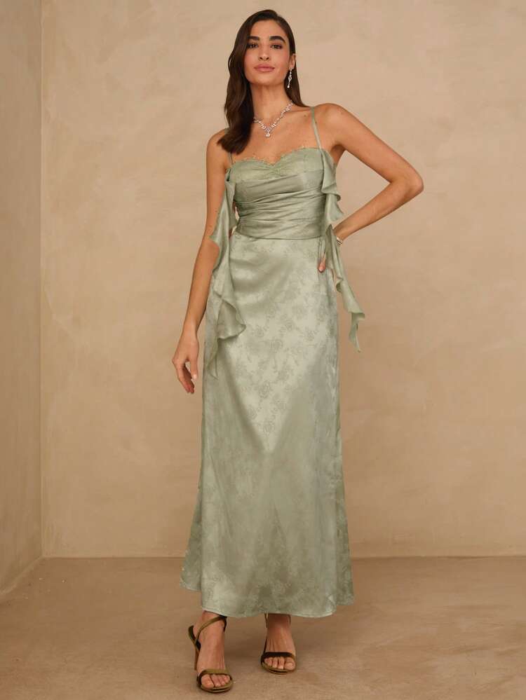 sage green bridesmaid dresses satin under $60 Delphine day comfort Enchnt Women's Sage Green Summer