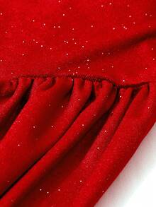 SHEIN Vintage Tween Girls Dress, Sleeveless Backless Bowknot Dress, Valentine's Day Masquerade Ball Gown, New Year Dress Christmas Outfit Sparkle Dress Dress With Bows Red Dress - Redwood - View 6