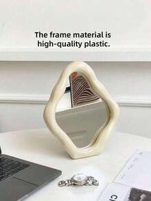 Asymmetric Vintage Vanity Mirror With High Aesthetic Value, French Style Makeup Mirror For Bedroom Desk Decoration, Suitable For Living Room, Bedroom And Dining Room, Living Room Decor, Wall Decor - White - View 8