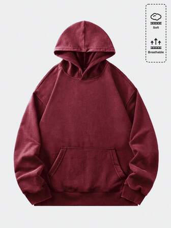 Casual Sudadera con capucha holgada de estilo vintage para hombre (con refuerzo en el cuello, el bajo y las costuras de los hombros para evitar la deformación)