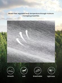 LUVLETTE Autumn And Winter Grey Soft TENCEL™ Modal Contrast Trim Button-Up Top & Pants Loungewear Pajama Set Pants With Pockets Lounge Sets For Women Fall Pajamas - Light Grey - View 5