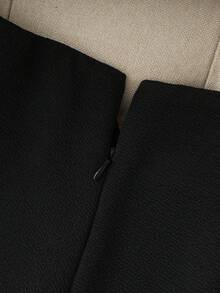 SHEIN Quần short siêu ngắn màu đen thanh lịch dành cho nữ, thích hợp cho những buổi hẹn hò lãng mạn, tiệc tùng, trà chiều và đi làm hàng ngày - màu đen - Xem 5