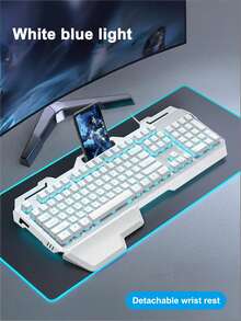 Teckwe True Mechanical Keyboard With Tactile Feedback Metal Panel 26-Key Rollover Vibrant RGB Backlighting Gaming And Office Keyboard - Multicolor - View 8