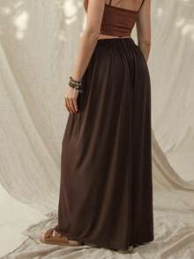 Wildy Women's Casual Western Country Vintage Basic Outfit Pants, Loose Wide Leg Trousers With Pockets, Suitable For Daily Wear, Commuting, Spring/Summer