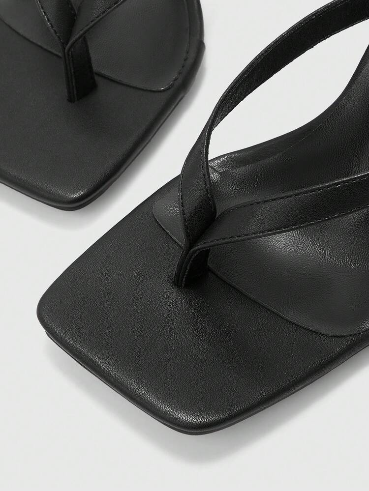 CUCCOO BIZCHIC Classic Minimalist Striped Thong Women's High-Heeled Sandals, Fashionable And Simple Clip-On Women's High-Heeled Slippers Sandals Valentine's Day Summer Shoes