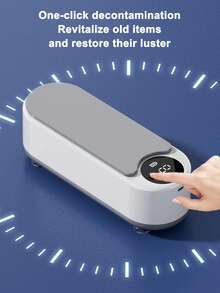 Teckwe 1 pieza Limpiador ultrasónico portátil de unicolor para el hogar, de bajo ruido, de material ABS, con vibración ultrasónica, descontaminación, limpieza eficiente de gafas, joyas, relojes y manchas, para uso doméstico, dormitorio y viajes, con conexión Tipo C y capacidad de batería de 200mAh - Blanco - Ver 6