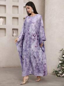 Veilorie Women's All-Over Print Elegant Arabic Style Dress - Multicolor - View 4