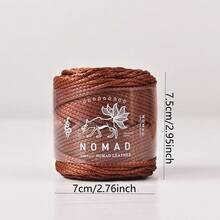 1 pieza 130g Cuerda de cuero sintético de poliéster y algodón de 2MM, hilo de tejido con hecho a mano de 50m, para decoración de pulseras, collares y cuentas de forma cultural y lúdica - Multicolor - Ver 6