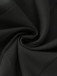 GlowEve CURVE 大码女士交叉斜领时尚商务套装 - 黑色 - 查看 6