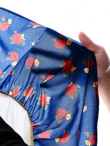 Vestido floral curto e colorido para férias, ideal para adolescentes. - Azul - Ver 7