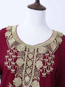 SHEIN Elegante Robe Verde Modesta, Vestido de Estilo Abaya de Ajuste Slim Casual para Adolescentes, Design Inspirado no Oriente Médio