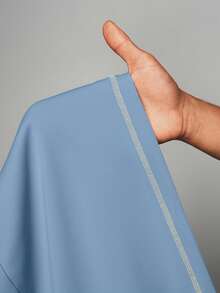 Slaydiva 2025秋冬新款休闲街头修身黑色开领连帽短款长袖拼接T恤+高腰喇叭裤女两件套，适合返校、万圣节、锐舞派对、节日、外出、早午餐、派对、圣诞节、日常出行等场合。 - 藍色 - 查看 12