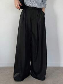 FRIFUL 女士网眼拼接喇叭长裤 - 黑色 - 查看 2