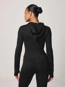 Missguided x Playboy Women's Hooded Track Jacket With Full Zip Closure And Logo Detail For Athletic Lifestyle Casual Wear - Black - View 2