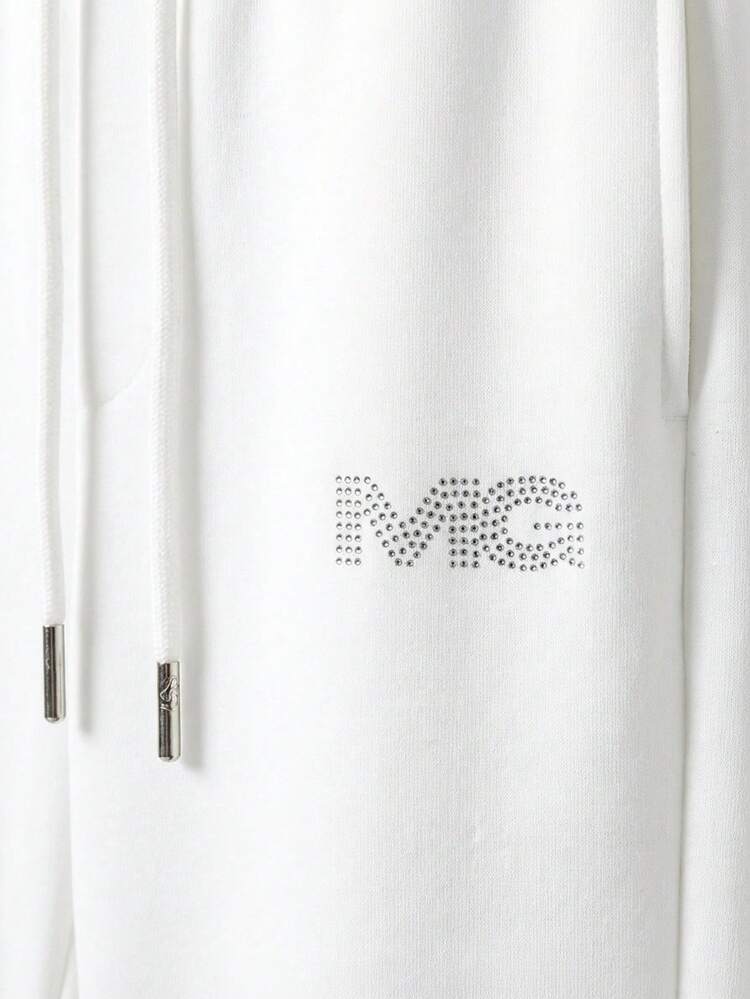 MISSGUIDED Pantalones de chándal con cordón y cintura elástica con bolsillos, de corte relajado, de pierna ancha y casual para estar en casa