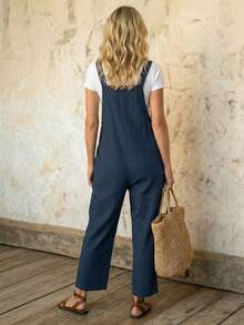 Faunlyn 夏季口袋休閒日常穿著工裝褲