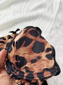 Sexy Women's Ice Silk Leopard Print Hollow Bra - Multicolor - View 9