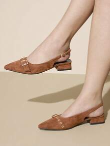 CUCCOO CURVES Women's Fashion Versatile Commuter Wide Fit Flats Valentine's Day - Brown - View 1