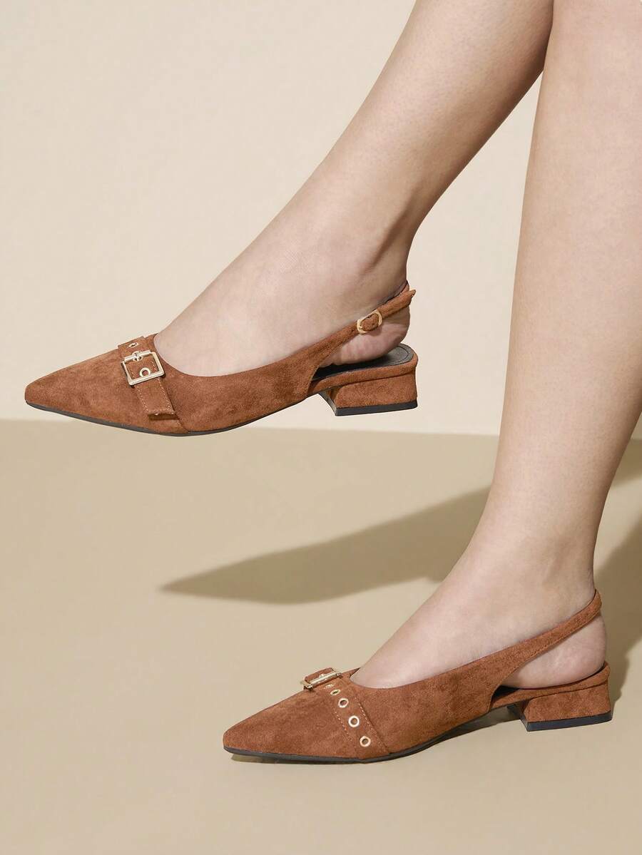 CUCCOO CURVES Women's Fashion Versatile Commuter Wide Fit Flats Valentine's Day - Brown - View 1