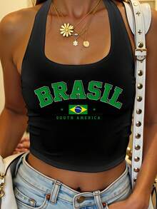 Tseoso Women's Casual Tight-Fitting Halter Neck Tank Top, Suitable For Summer Spring - Multicolor - View 6