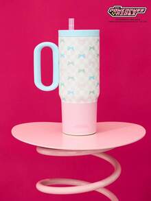 THE POWERPUFF GIRLS X Joivida 24oz Stainless Steel Tumbler Water Bottle/Coffee Cup With Handle And Straw, Leakproof, Insulated (Keeps Drinks Hot Or Cold)