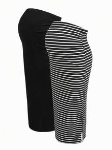 SHEIN 可调节腰围孕妇铅笔裙 - 彩色 - 查看 2