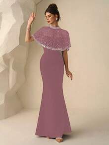 Coutiva Đầm dạ hội cao cấp dành cho nữ, đầm trang trọng với phần đuôi cá thanh lịch, phong cách quý phái sang trọng. - Màu tím hoa cà - Xem 4