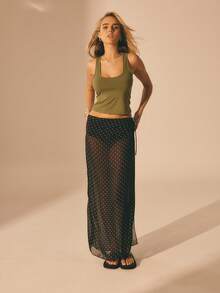 Aralina Áo tank top nữ cổ tròn ôm sát, kiểu racerback, chất liệu cơ bản, thích hợp mặc hàng ngày, mùa hè, đi nghỉ mát hoặc đi chơi. - Màu xanh lá cây đậm - Xem 7