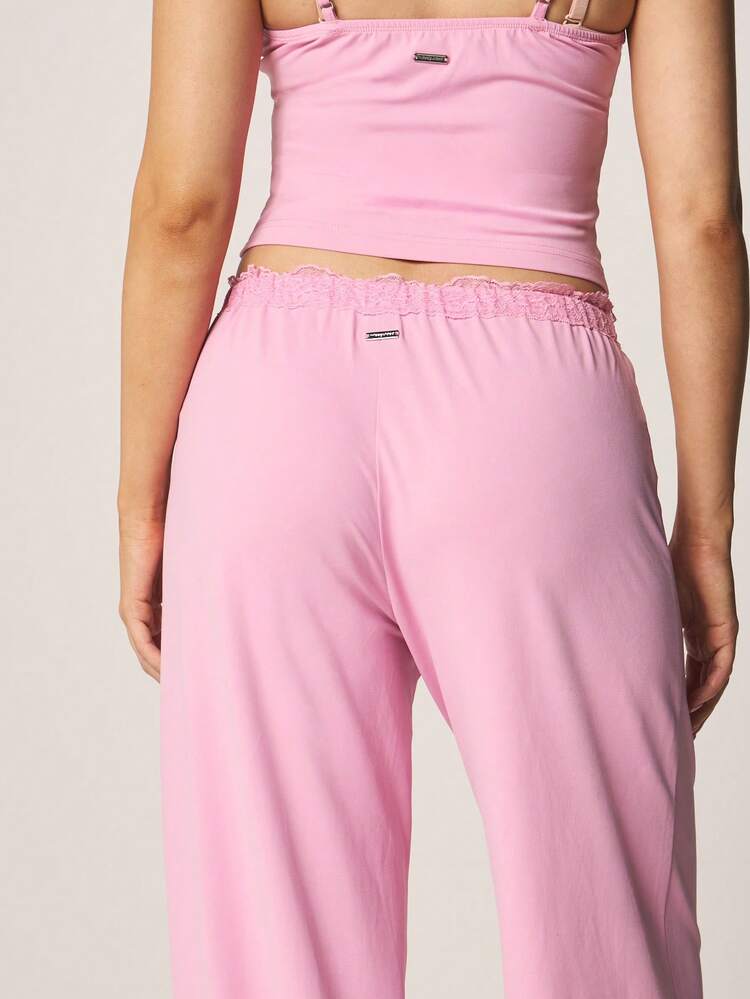 Missguided x Playboy Lace Trim Cami Top Wide Leg Trouser Co Ord Set Summer Festival Coordinating Outfit Two Piece For Valentine's Day