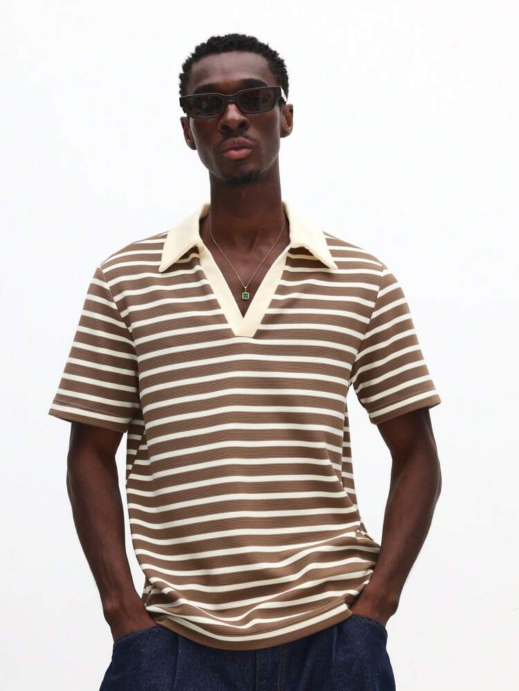 Slim Fit Horizontal Striped Polo Shirt