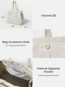 GLOWMODE 25L Maxi Tote Your Glow Water Resistant Zipper Closure Shoulder Hand Bag Gym Studio Travel Vacation Daily Casual