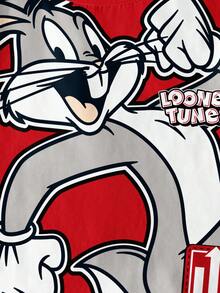LOONEY TUNES X SHEIN Baby Jungen Buchstaben & Cartoon Grafik Rundhals Kurzarm Top - Weiss - Übersicht 3