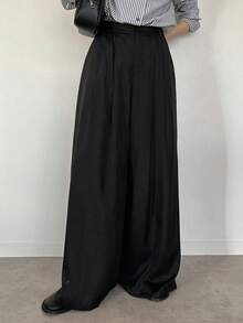 FRIFUL 女士网眼拼接喇叭长裤 - 黑色 - 查看 7