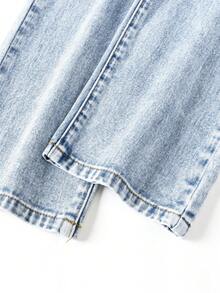 2-teiliges Mädchen Hoodie & Sweatshort Set, bequemes Sweatshirt-Material, locker und stylisch geschnitten, süßer rosa bedruckter Kapuzenpullover, retro ausgewaschene blaue Straight Leg Jeans, geeignet für alle Jahreszeiten, vielseitige Styles, Gummibund, süßer Passform der Hose, hohe Preis-Leistung, stilvoller Mädchen Sweatshirt und Jeans Zweiteiler - Verschiedenfarbig - Übersicht 7