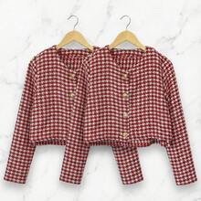 Classic And Versatile Design Long Sleeve Short Cardigan - V5 - View 2